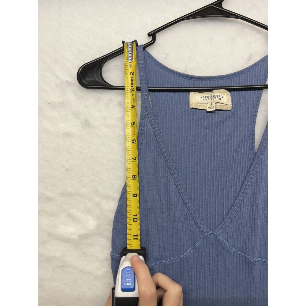 Vintage Abercrombie & Fitch Y2K ribbed tank top blue small layering tank top - Picture 5 of 9